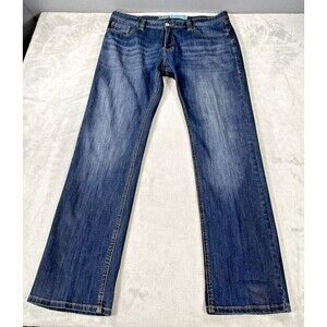 Rock & Roll Denim Mens Jeans Revolver Straight Slim Leg 38x34 Western Cowboy